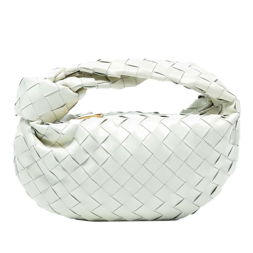 Bottega Veneta Mini Patent Intrecciato Jodie White Leather Good condition - Front View