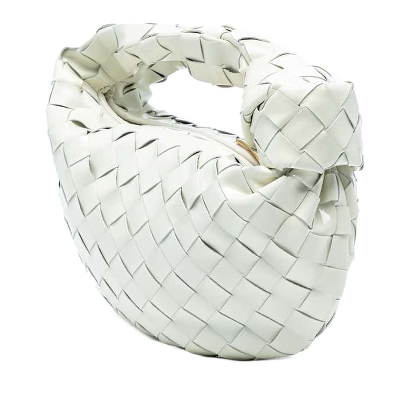 Bottega Veneta Mini Patent Intrecciato Jodie White Leather Good condition - Back View