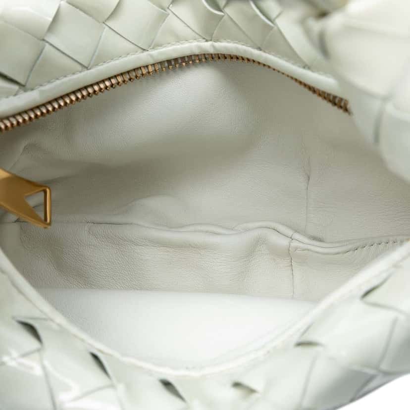 Bottega Veneta Mini Patent Intrecciato Jodie White Leather Good condition - Model View