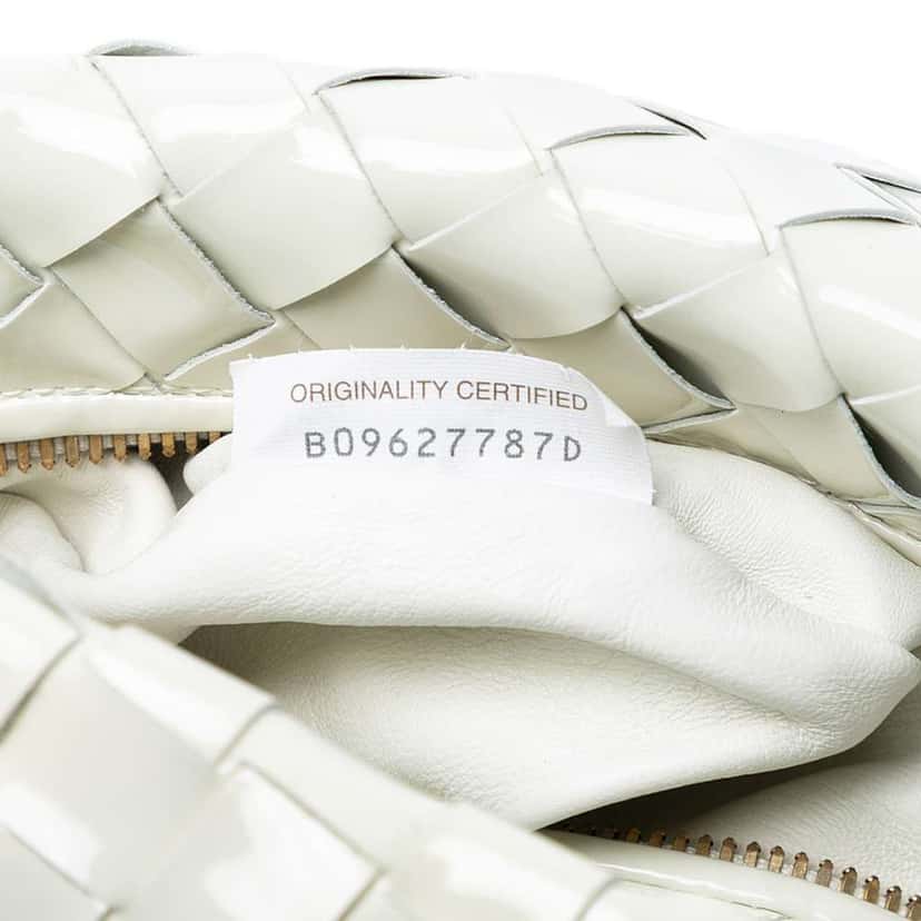 Bottega Veneta Mini Patent Intrecciato Jodie White Leather Good condition - Box View