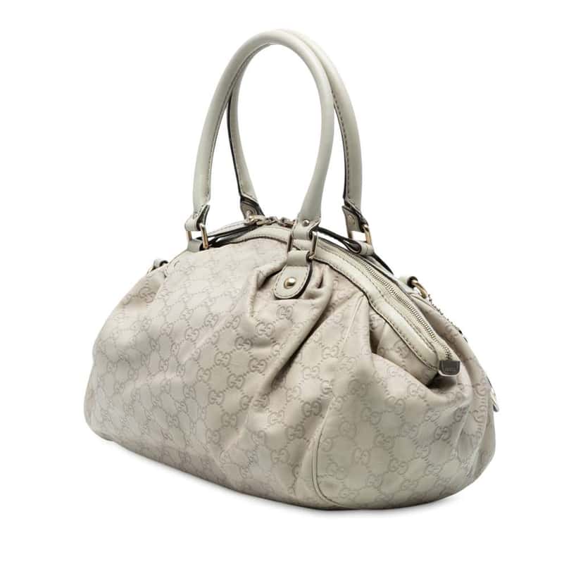 Gucci Guccissima Sukey Satchel Brown Leather Fair condition - Back View