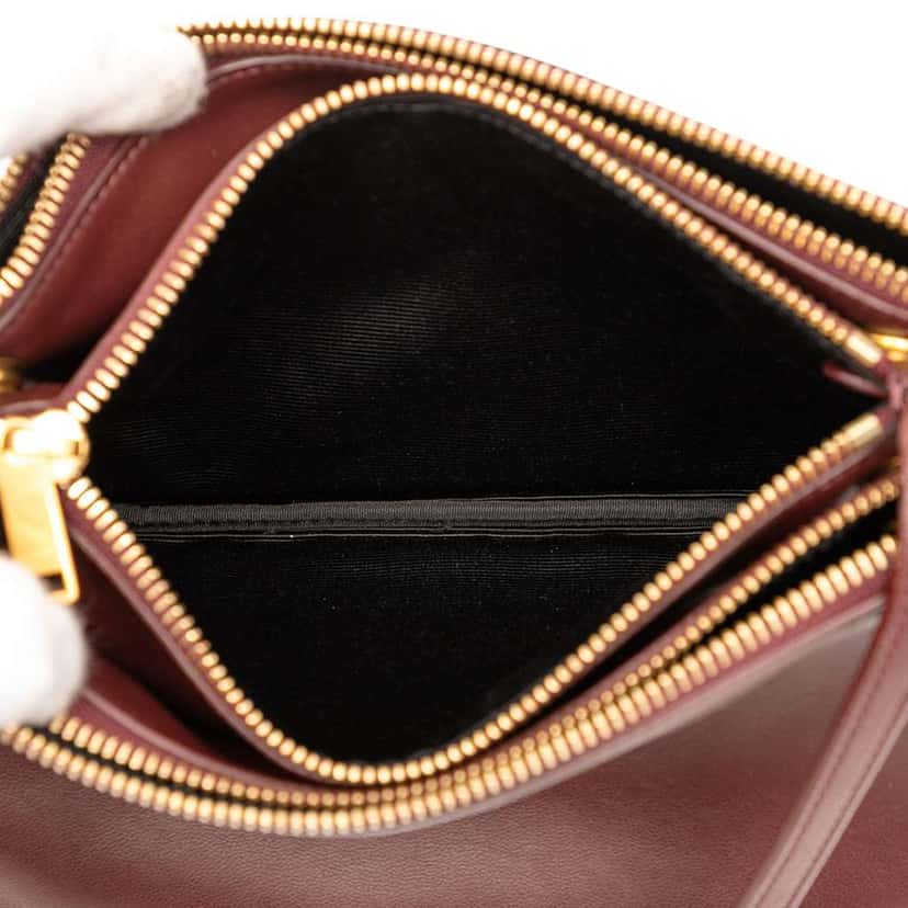 Celine Small Lambskin Trio Crossbody Red Leather Good condition - Model View
