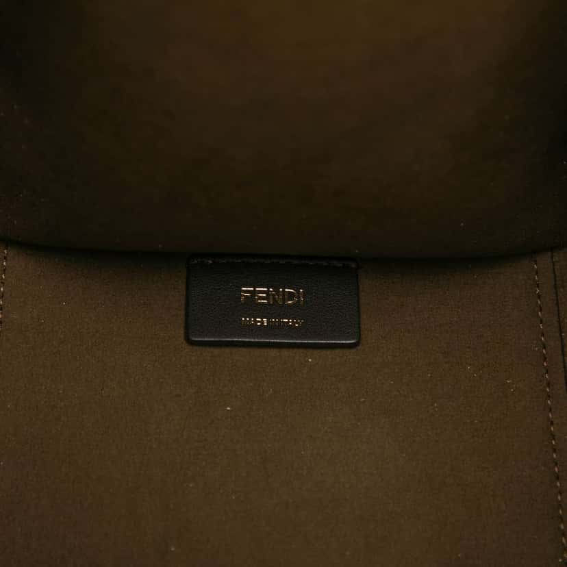 Fendi Medium Zucca Embossed Leather Sunshine Shopper Tote Green Leather Good condition - Box View