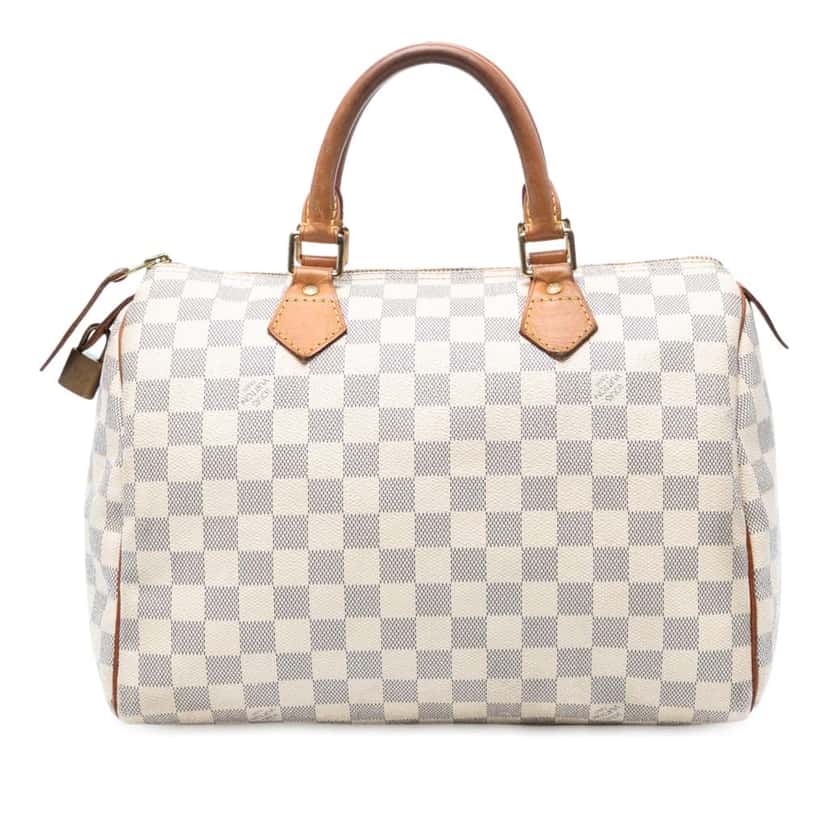 Louis Vuitton Damier Azur Speedy 30 White Good condition - Front View