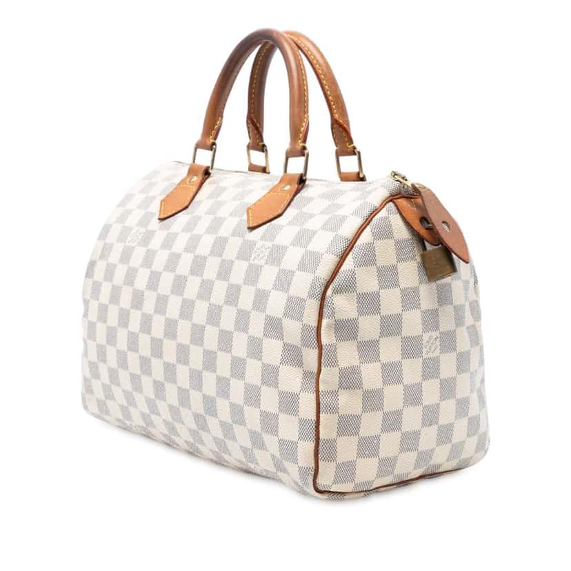 Louis Vuitton Damier Azur Speedy 30 White Good condition - Back View