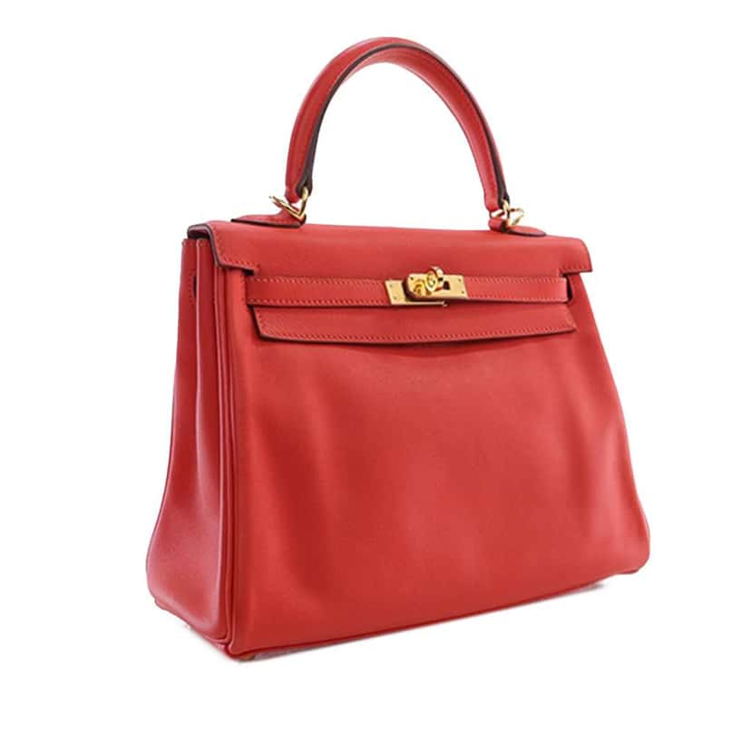 Hermès Swift Kelly II Retourne 25 Red Leather Good condition - Back View