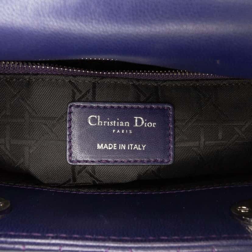 Dior Small Lambskin Cannage My ABCDior Lady Dior Purple Leather Good condition - Box View