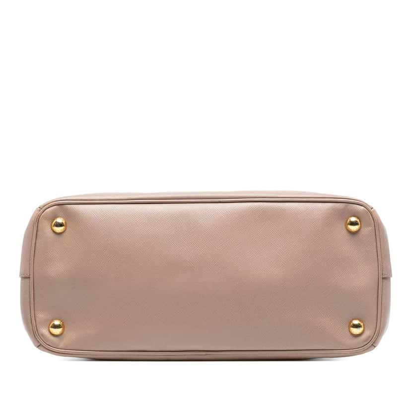 Prada Small Saffiano Lux Galleria Double Zip Satchel Brown Leather Good condition - Inside View