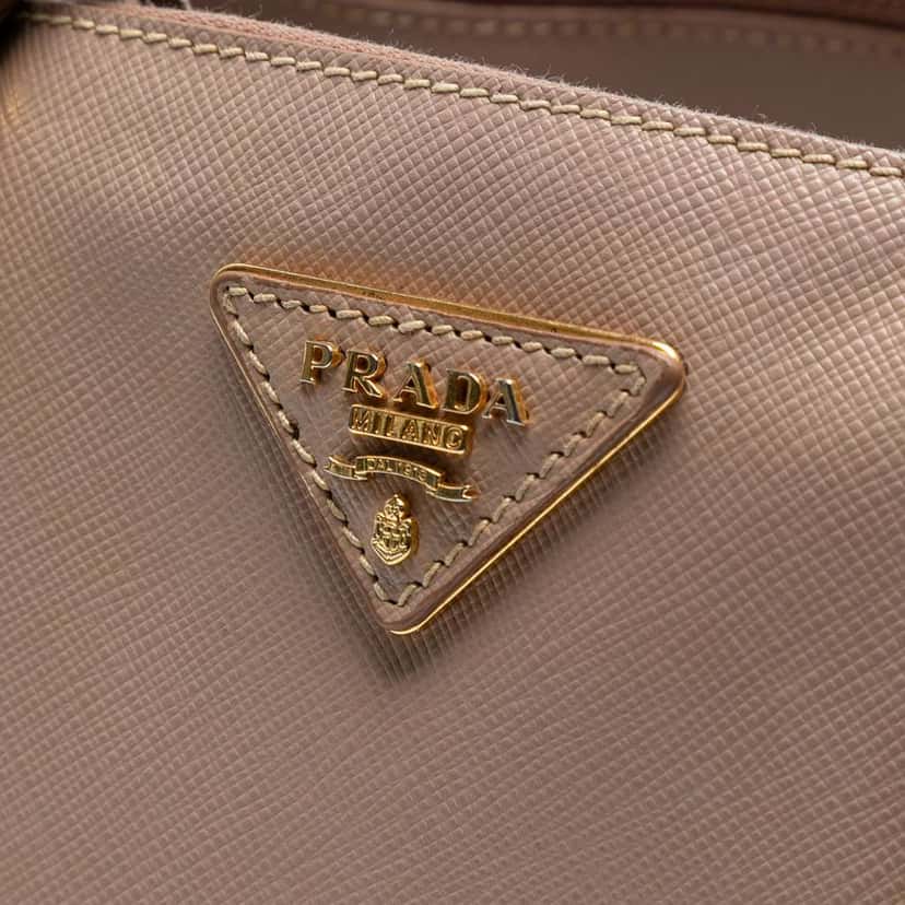 Prada Small Saffiano Lux Galleria Double Zip Satchel Brown Leather Good condition - Box View