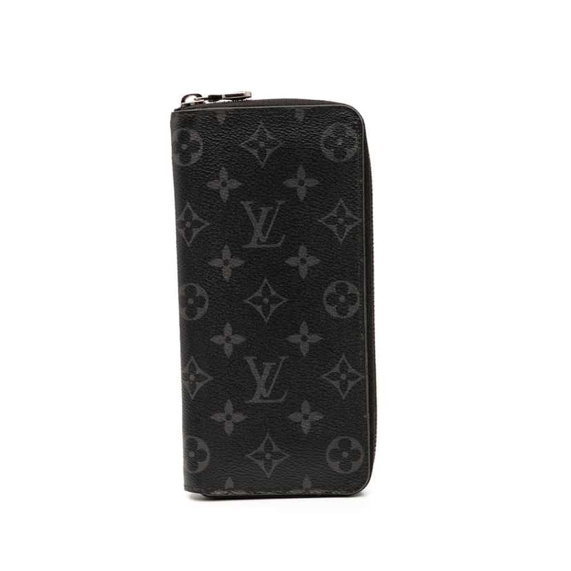 Louis Vuitton Monogram Eclipse Vertical Zippy Wallet Black Good condition - Front View