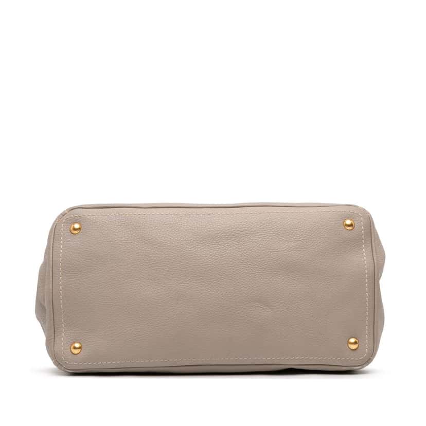 Prada Vitello Daino Open Convertible Tote Grey Leather Good condition - Inside View