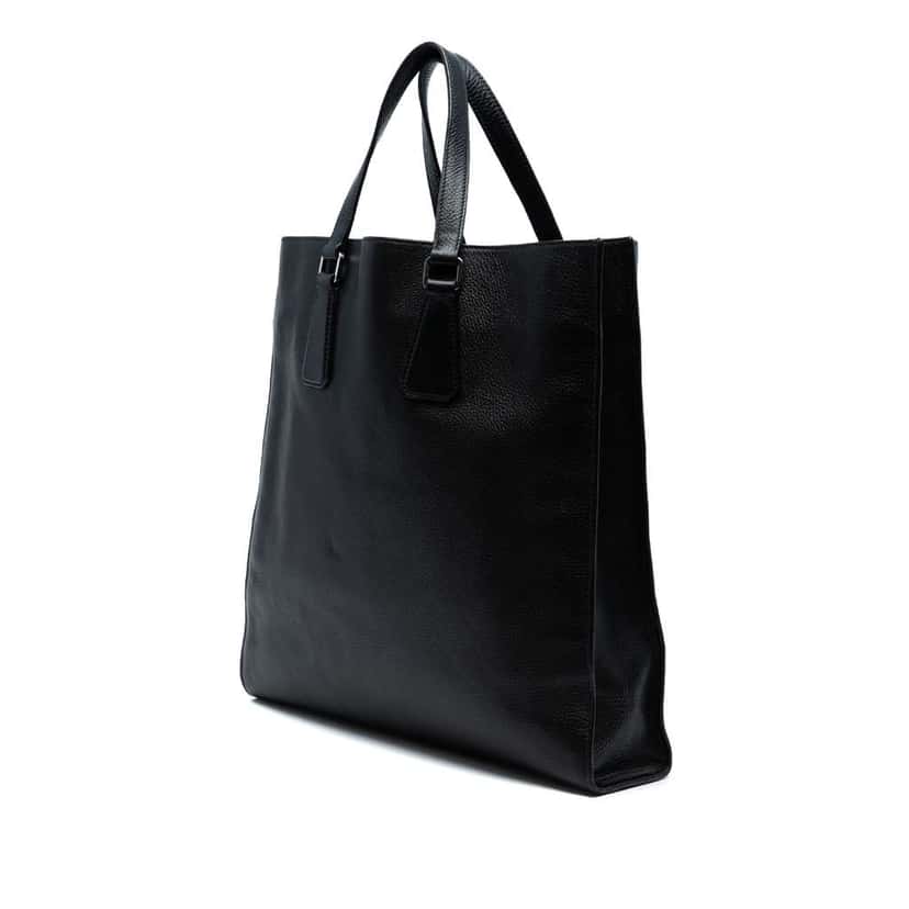 Prada Vitello Phenix Open Convertible Tote Black Leather Good condition - Back View