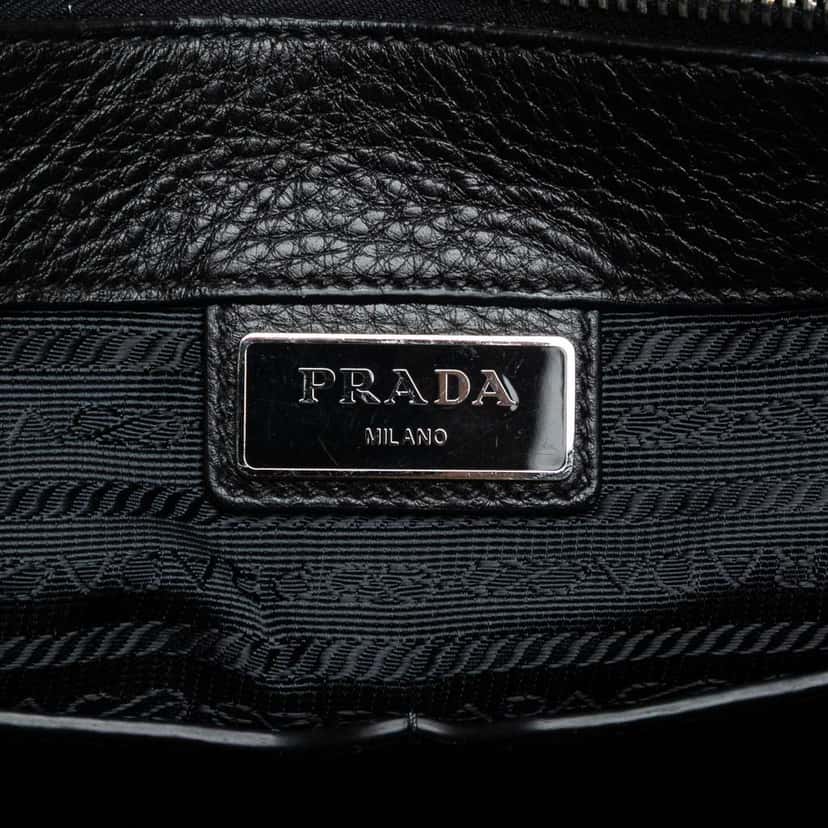 Prada Vitello Phenix Open Convertible Tote Black Leather Good condition - Box View