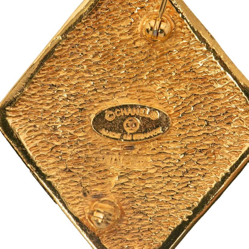 Chanel Gold Plated  Coco Mark Diamond Brooch Gold Metal Good condition - Inside View