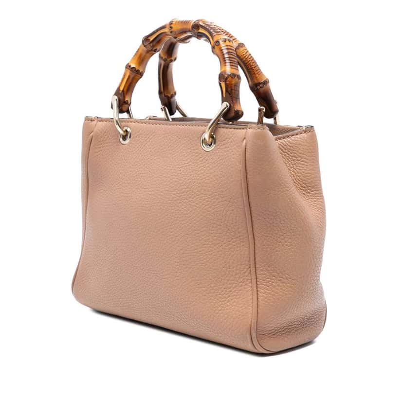 Gucci Mini Calfskin Bamboo Shopper Satchel Pink Leather Good condition - Back View