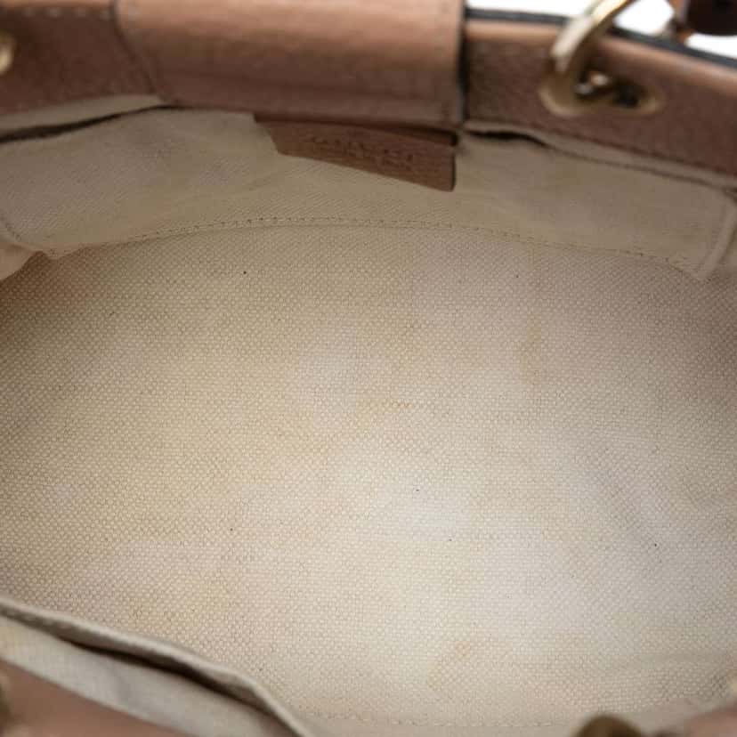 Gucci Mini Calfskin Bamboo Shopper Satchel Pink Leather Good condition - Model View