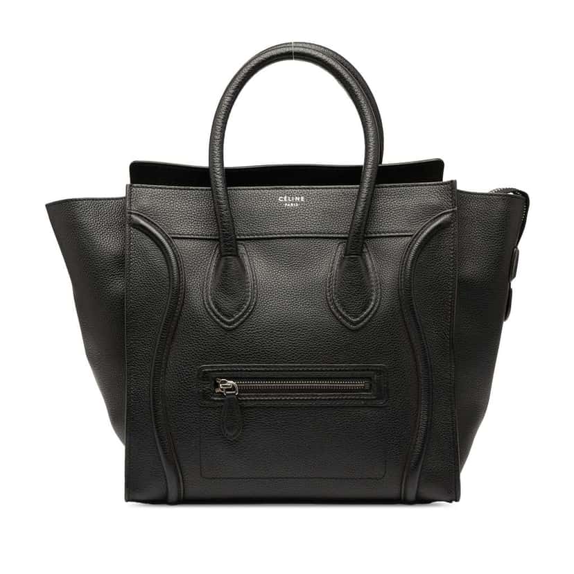 Celine Mini Luggage Leather Tote Black Leather Good condition - Front View