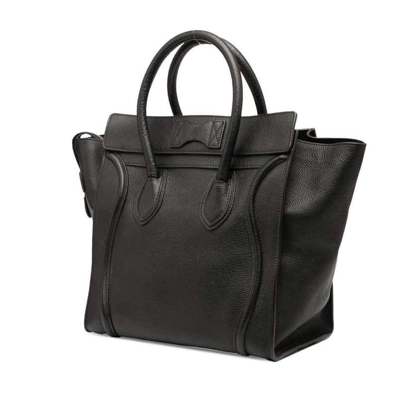 Celine Mini Luggage Leather Tote Black Leather Good condition - Back View