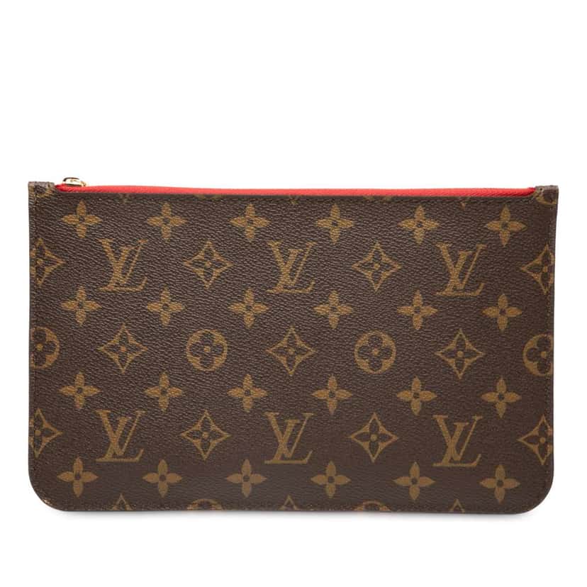 Louis Vuitton Monogram Neverfull Pouch Brown Very good condition - Front View
