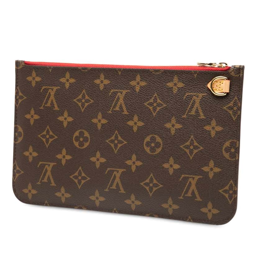 Louis Vuitton Monogram Neverfull Pouch Brown Very good condition - Back View