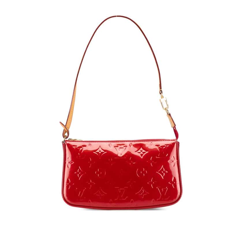Louis Vuitton Monogram Vernis Pochette Accessoires Red Leather Good condition - Front View