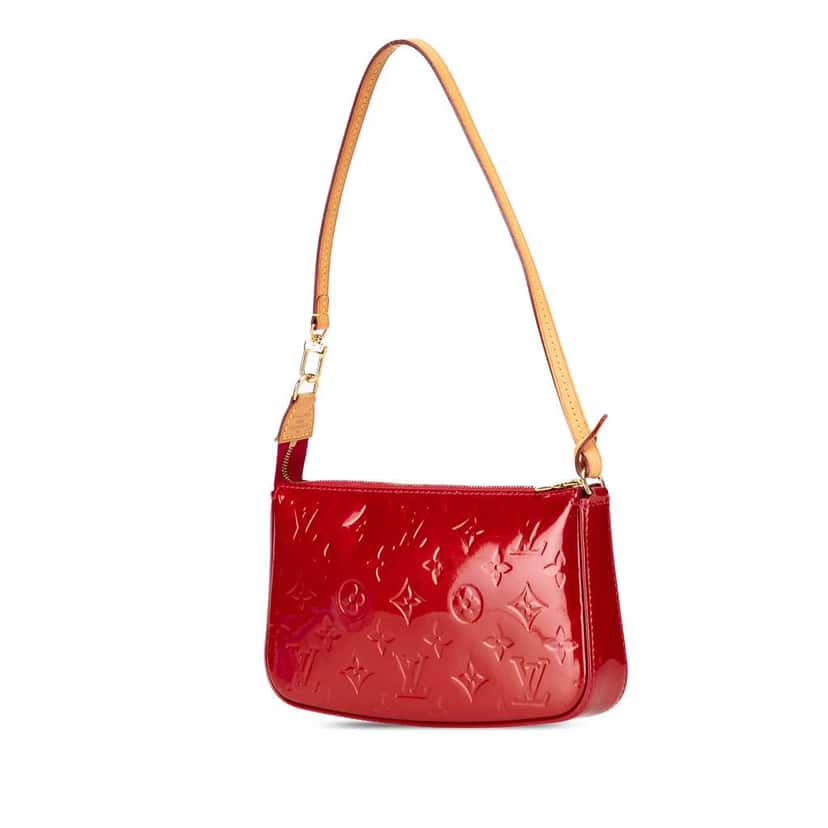 Louis Vuitton Monogram Vernis Pochette Accessoires Red Leather Good condition - Back View