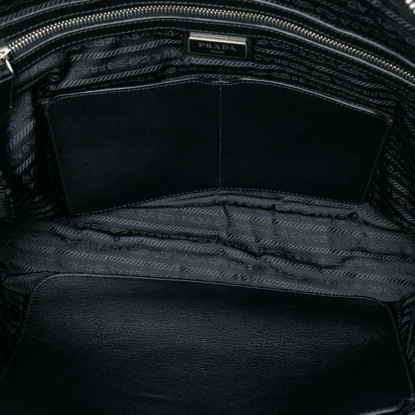 Prada Leather Business Bag Black Leather Good condition - Model View