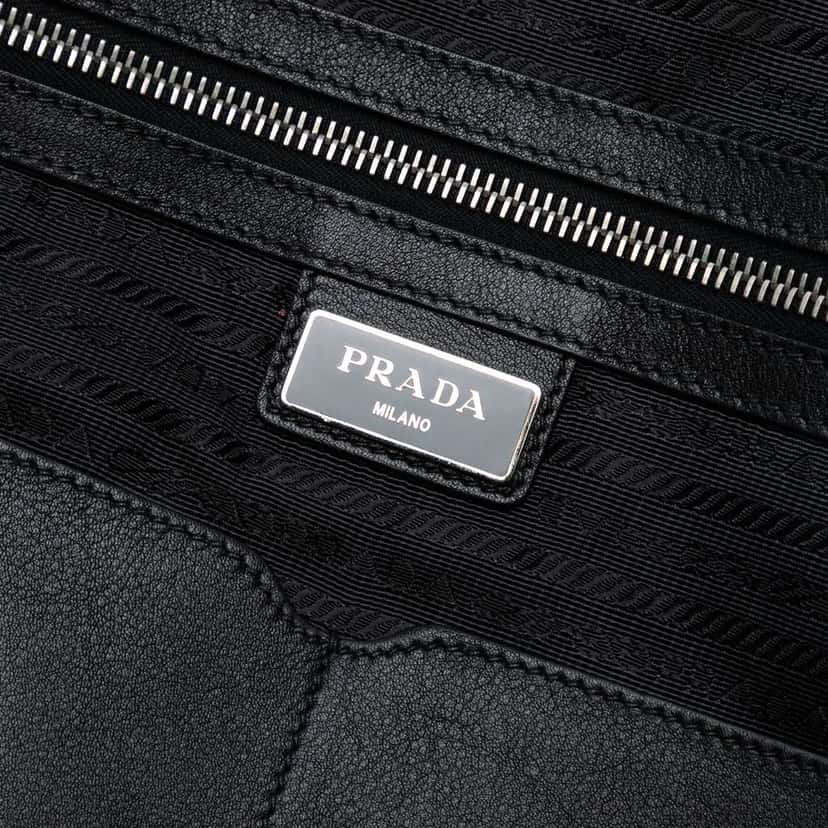 Prada Leather Business Bag Black Leather Good condition - Box View