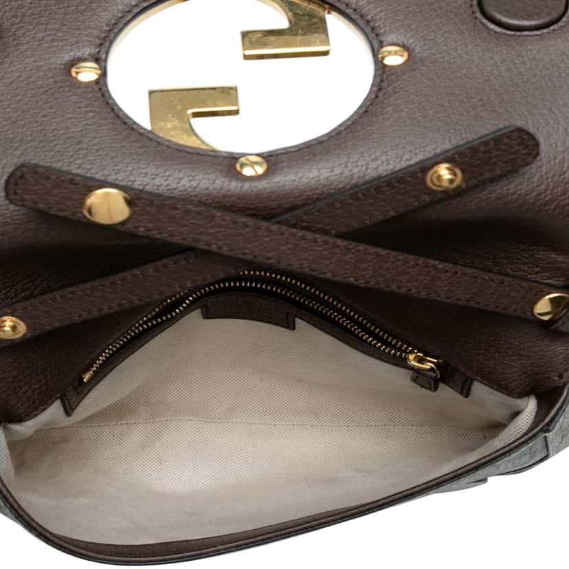 Gucci Small GG Supreme Blondie Chain Satchel Brown Canvas Good condition - Model View