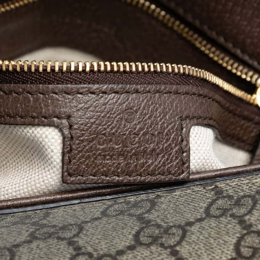 Gucci Small GG Supreme Blondie Chain Satchel Brown Canvas Good condition - Box View