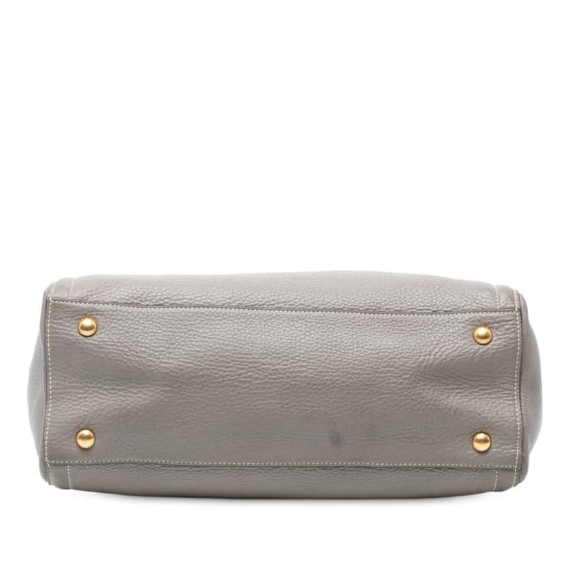 Prada Vitello Daino Open Convertible Tote Grey Leather Good condition - Inside View