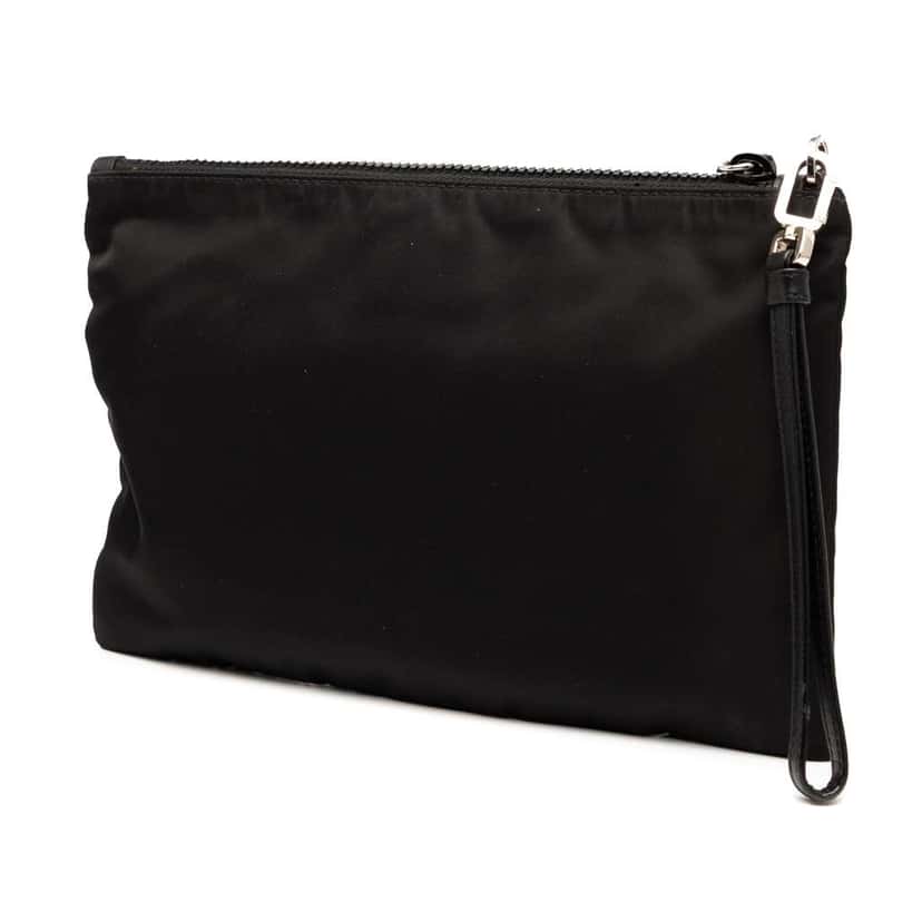 Prada Tessuto Logo Clutch Black Good condition - Back View