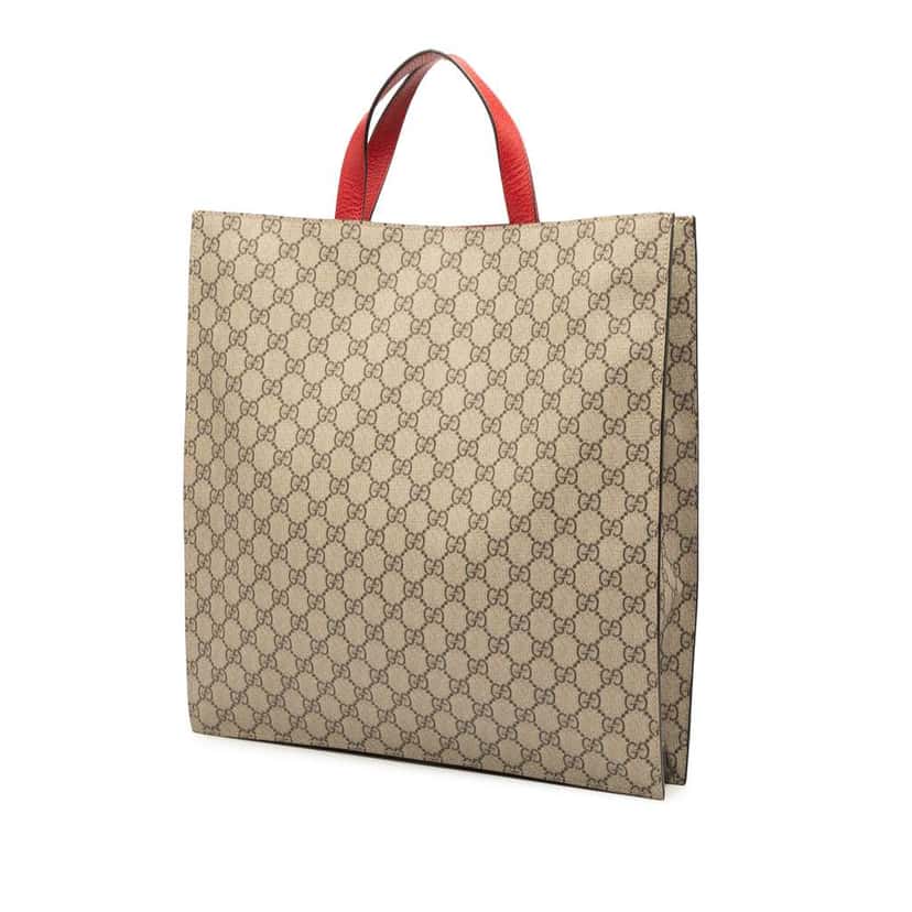 Gucci GG Supreme Web Bosco Satchel Brown Canvas Good condition - Back View