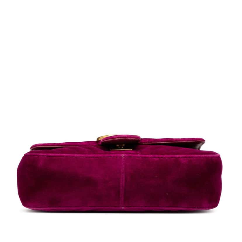 Gucci Small GG Marmont Matelasse Velvet Shoulder Bag Purple Velvet Good condition - Inside View