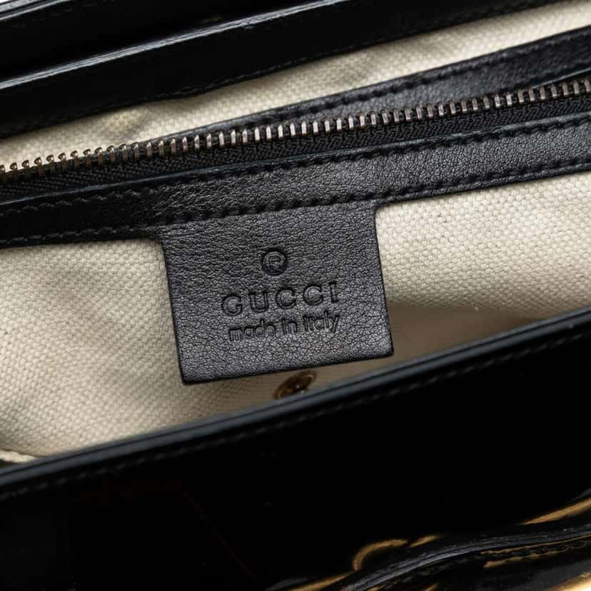 Gucci Patent Bright Bit Satchel Black Leather Good condition - Box View