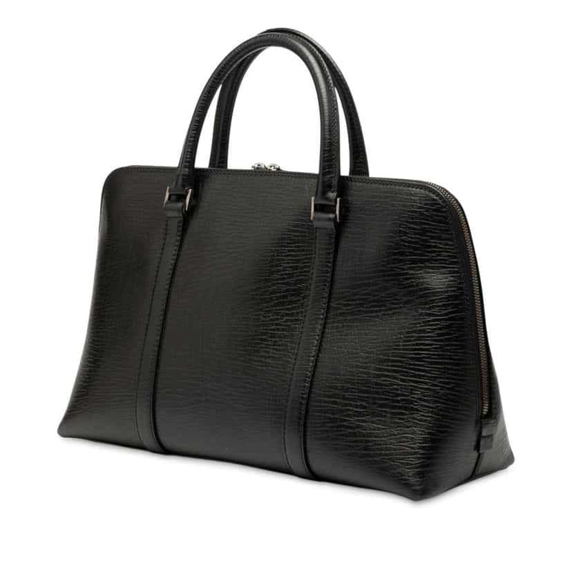 Gucci Textured Calfskin Handbag Black Leather Good condition - Back View