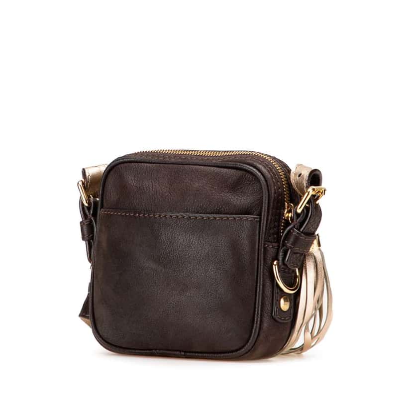 Loewe Mini Anagram Leather Tassel Crossbody Brown Leather Good condition - Back View