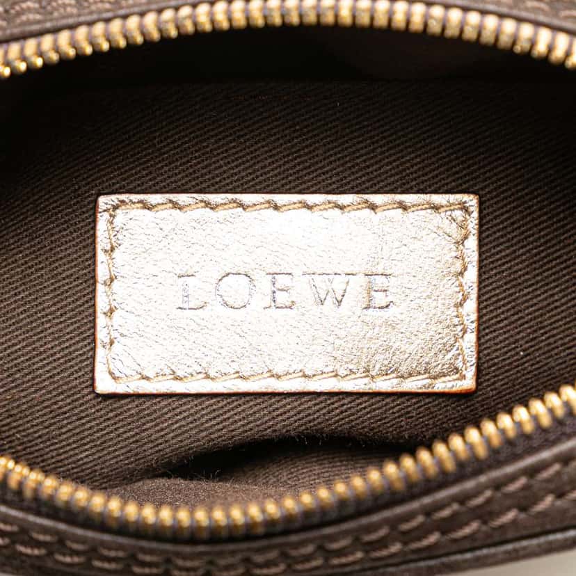 Loewe Mini Anagram Leather Tassel Crossbody Brown Leather Good condition - Box View