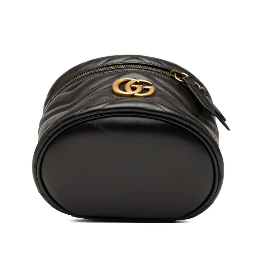 Gucci Mini GG Marmont Matelasse Leather Round Backpack Black Leather Good condition - Inside View