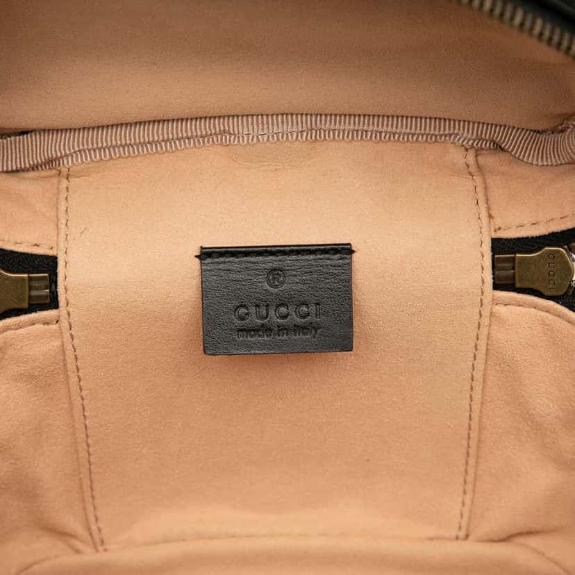 Gucci Mini GG Marmont Matelasse Leather Round Backpack Black Leather Good condition - Box View
