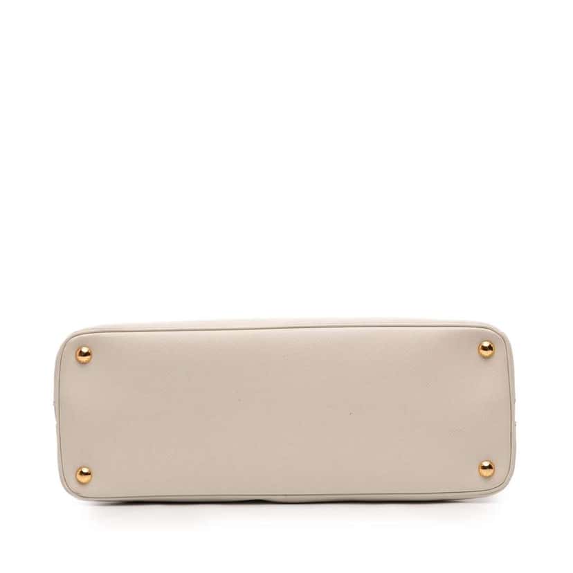 Prada Large Saffiano Lux Promenade Satchel White Leather Very good condition - Inside View