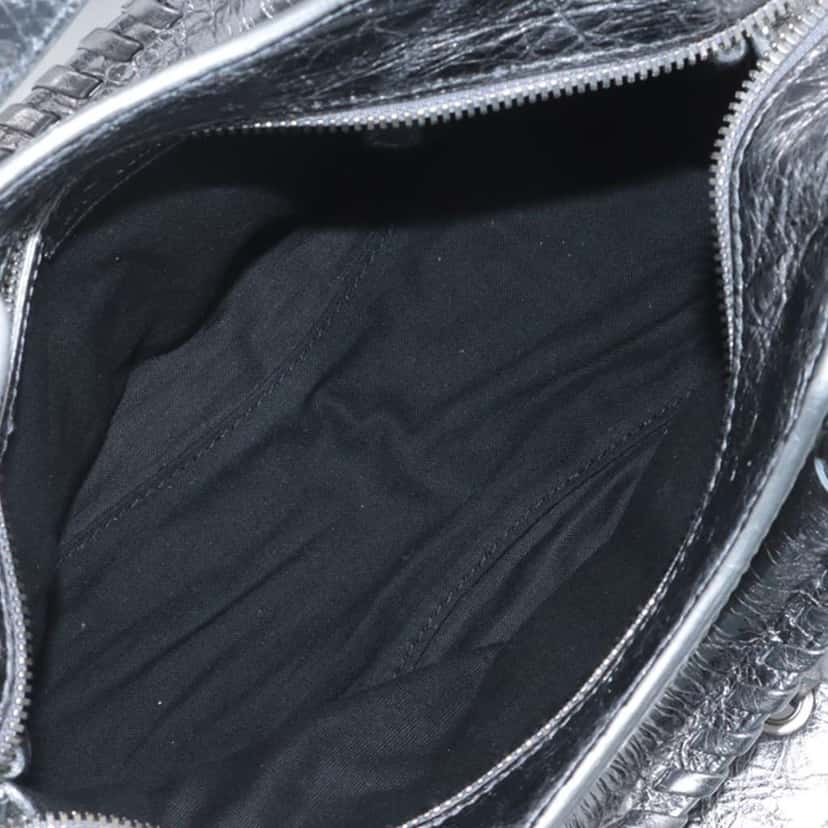 Balenciaga XS Metallic Lambskin Motocross Neo Cagole Silver Leather Good condition - Inside View