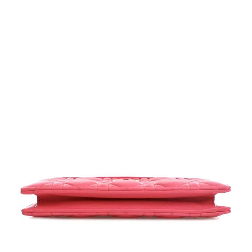Dior Supple Cannage Calfskin Caro Every Dior Pouch Pink Leather Good condition - Inside View
