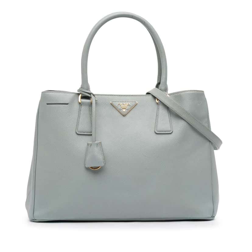Prada Medium Saffiano Lux Galleria Satchel Blue Leather Good condition - Front View