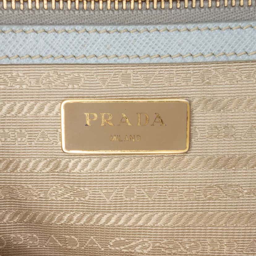 Prada Medium Saffiano Lux Galleria Satchel Blue Leather Good condition - Box View