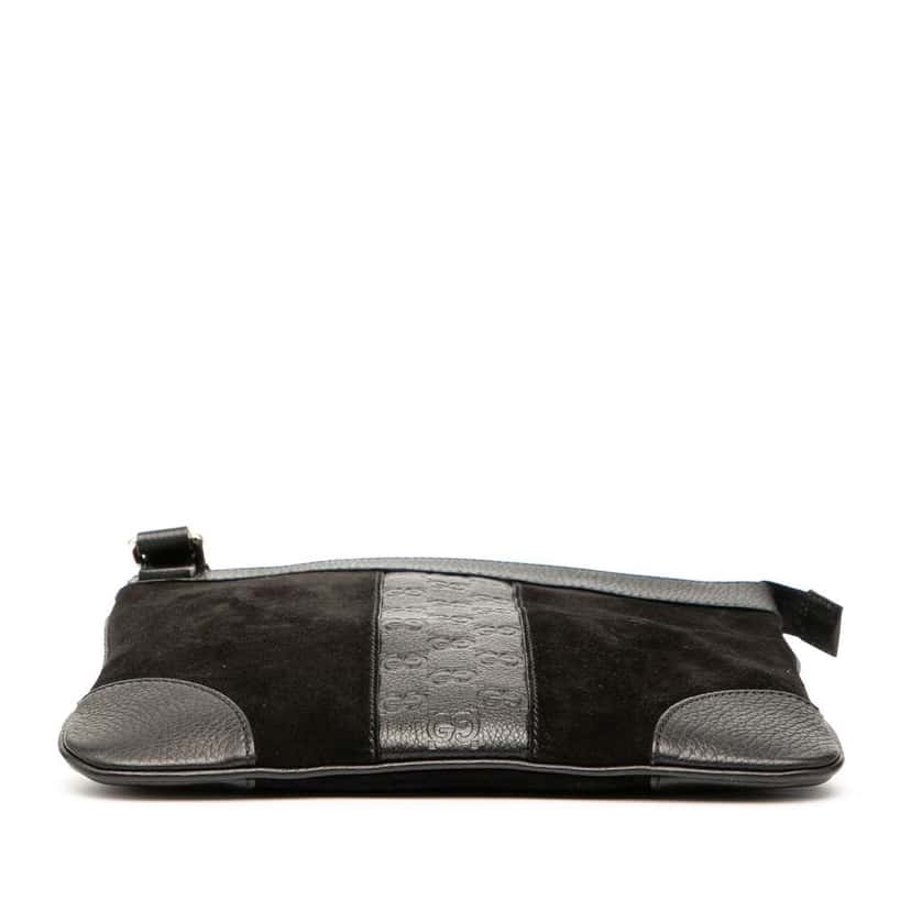 Gucci Guccissima Trimmed Suede Crossbody Black Leather Good condition - Inside View