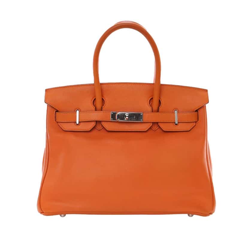Hermès Swift Birkin Retourne 30 Orange Leather Good condition - Front View