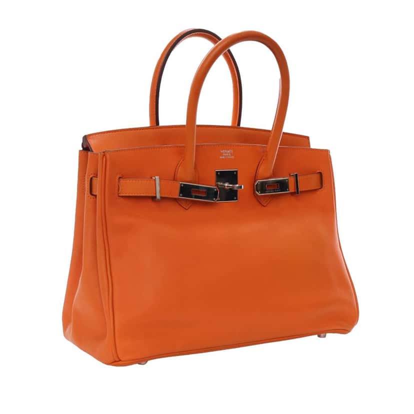 Hermès Swift Birkin Retourne 30 Orange Leather Good condition - Back View