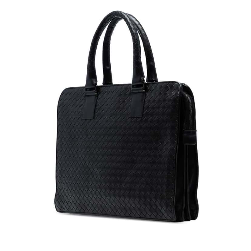 Bottega Veneta Nappa Intrecciato Business Bag Black Leather Good condition - Back View