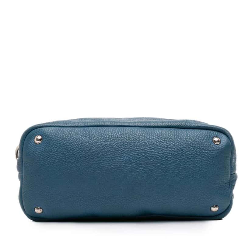 Prada Vitello Daino Shoulder Bag Blue Leather Very good condition - Inside View